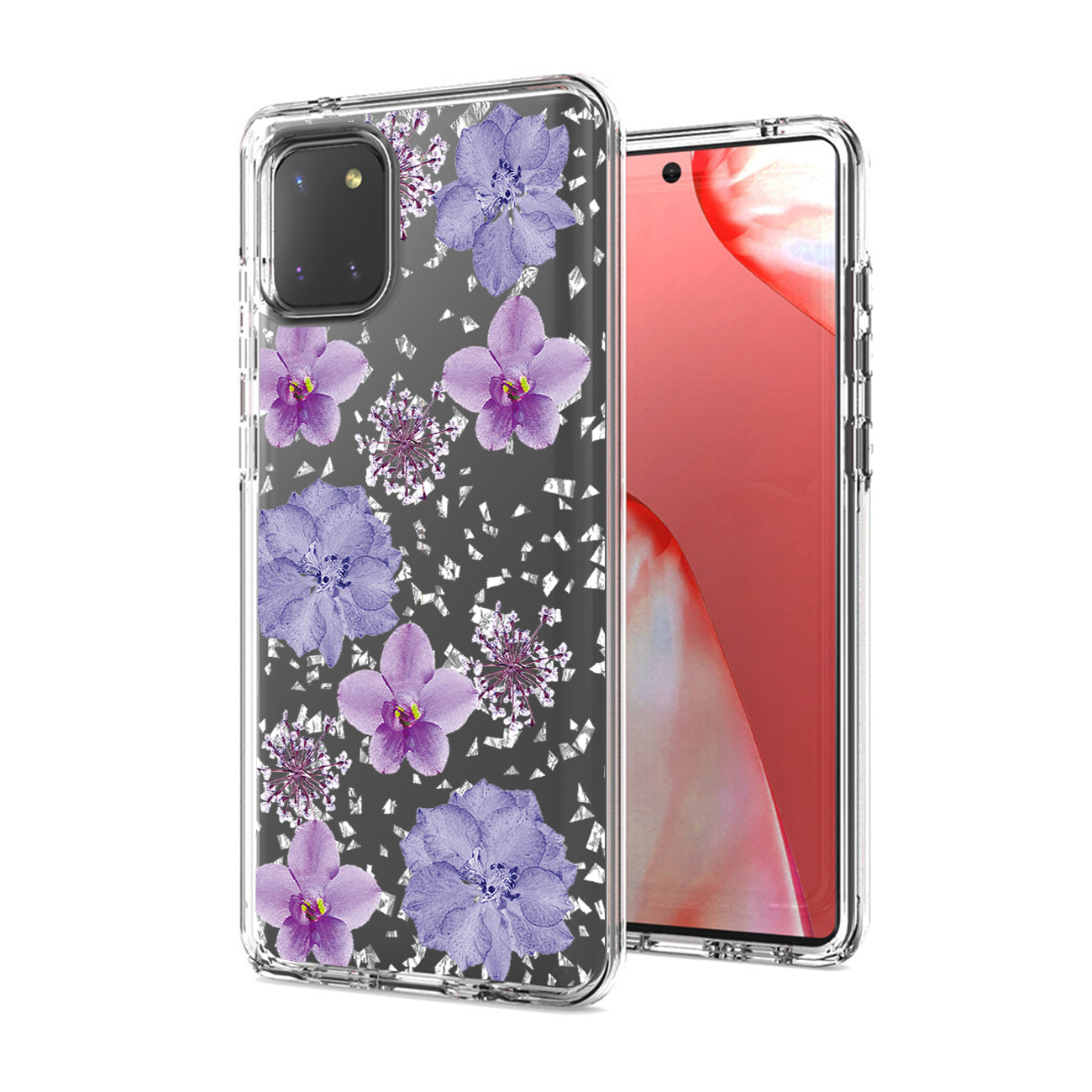 Pressed dried flower Design Phone case for SAMSUNG GALAXY A81/Note 10 Lite/M60S In Purple
